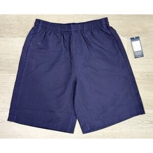 Boast Club Shorts Boy's Size Small Navy Blue Braided Drawstring Stretch NWT